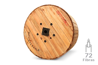 Carrete de 4km de Fibra Optica Exterior ADSS Access PBT SM 9/125 de 72 hilos MDPE span 100m Semi-Seco 2700N